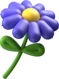 3D Purple Flower